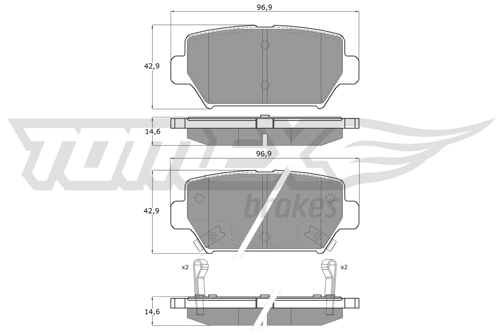 Sada brzdových platničiek kotúčovej brzdy TOMEX Brakes